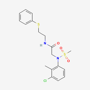 molecular formula C18H21ClN2O3S2 B5070305 N~2~-(3-chloro-2-methylphenyl)-N~2~-(methylsulfonyl)-N~1~-[2-(phenylthio)ethyl]glycinamide CAS No. 428473-90-9
