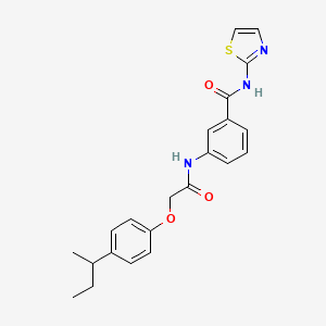 molecular formula C22H23N3O3S B5070317 3-{[(4-sec-butylphenoxy)acetyl]amino}-N-1,3-thiazol-2-ylbenzamide 