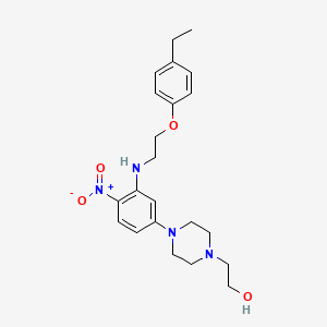 molecular formula C22H30N4O4 B5070325 2-[4-(3-{[2-(4-ethylphenoxy)ethyl]amino}-4-nitrophenyl)-1-piperazinyl]ethanol 