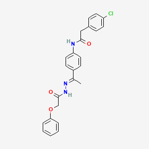 2-(4-chlorophenyl)-N-{4-[N-(phenoxyacetyl)ethanehydrazonoyl]phenyl}acetamide
