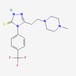 molecular formula C16H20F3N5S B5070349 5-[2-(4-methyl-1-piperazinyl)ethyl]-4-[4-(trifluoromethyl)phenyl]-2,4-dihydro-3H-1,2,4-triazole-3-thione 