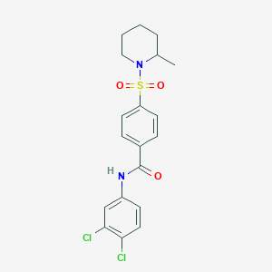 molecular formula C19H20Cl2N2O3S B5070370 N-(3,4-dichlorophenyl)-4-[(2-methyl-1-piperidinyl)sulfonyl]benzamide 