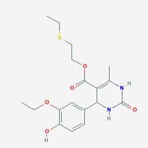 molecular formula C18H24N2O5S B5070376 2-(ethylthio)ethyl 4-(3-ethoxy-4-hydroxyphenyl)-6-methyl-2-oxo-1,2,3,4-tetrahydro-5-pyrimidinecarboxylate 