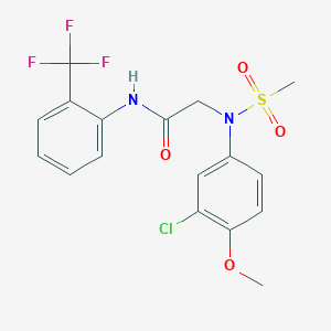 molecular formula C17H16ClF3N2O4S B5070392 N~2~-(3-chloro-4-methoxyphenyl)-N~2~-(methylsulfonyl)-N~1~-[2-(trifluoromethyl)phenyl]glycinamide 