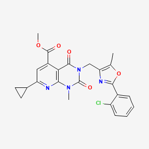 molecular formula C24H21ClN4O5 B5070406 methyl 3-{[2-(2-chlorophenyl)-5-methyl-1,3-oxazol-4-yl]methyl}-7-cyclopropyl-1-methyl-2,4-dioxo-1,2,3,4-tetrahydropyrido[2,3-d]pyrimidine-5-carboxylate 