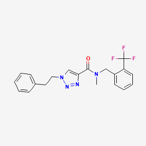 molecular formula C20H19F3N4O B5070423 N-methyl-1-(2-phenylethyl)-N-[2-(trifluoromethyl)benzyl]-1H-1,2,3-triazole-4-carboxamide 
