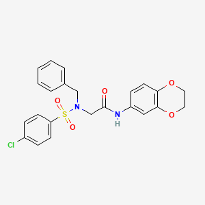 molecular formula C23H21ClN2O5S B5070426 N~2~-benzyl-N~2~-[(4-chlorophenyl)sulfonyl]-N~1~-(2,3-dihydro-1,4-benzodioxin-6-yl)glycinamide 