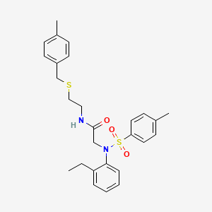 molecular formula C27H32N2O3S2 B5070430 N~2~-(2-ethylphenyl)-N~1~-{2-[(4-methylbenzyl)thio]ethyl}-N~2~-[(4-methylphenyl)sulfonyl]glycinamide 