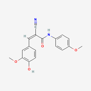 molecular formula C18H16N2O4 B5070486 2-cyano-3-(4-hydroxy-3-methoxyphenyl)-N-(4-methoxyphenyl)acrylamide 