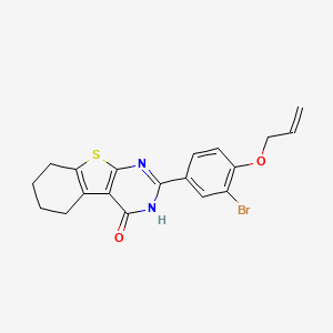 molecular formula C19H17BrN2O2S B5070494 2-[4-(allyloxy)-3-bromophenyl]-5,6,7,8-tetrahydro[1]benzothieno[2,3-d]pyrimidin-4(3H)-one 