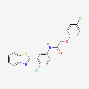 molecular formula C21H14Cl2N2O2S B5070506 N-[3-(1,3-benzothiazol-2-yl)-4-chlorophenyl]-2-(4-chlorophenoxy)acetamide 