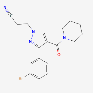 molecular formula C18H19BrN4O B5070507 3-[3-(3-bromophenyl)-4-(1-piperidinylcarbonyl)-1H-pyrazol-1-yl]propanenitrile 