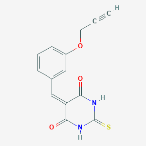 molecular formula C14H10N2O3S B5070515 5-[3-(2-propyn-1-yloxy)benzylidene]-2-thioxodihydro-4,6(1H,5H)-pyrimidinedione 