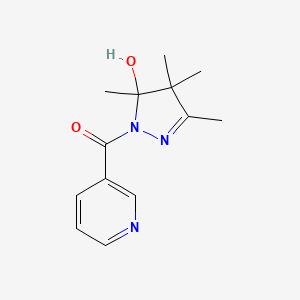 molecular formula C13H17N3O2 B5070547 3,4,4,5-tetramethyl-1-(3-pyridinylcarbonyl)-4,5-dihydro-1H-pyrazol-5-ol 