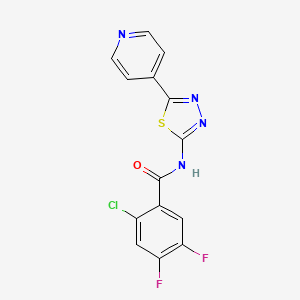 2-chloro-4,5-difluoro-N-[5-(4-pyridinyl)-1,3,4-thiadiazol-2-yl]benzamide
