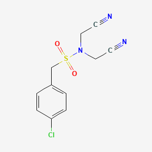 molecular formula C11H10ClN3O2S B5070562 1-(4-chlorophenyl)-N,N-bis(cyanomethyl)methanesulfonamide 