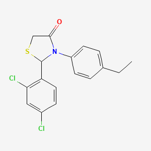molecular formula C17H15Cl2NOS B5070568 2-(2,4-dichlorophenyl)-3-(4-ethylphenyl)-1,3-thiazolidin-4-one 