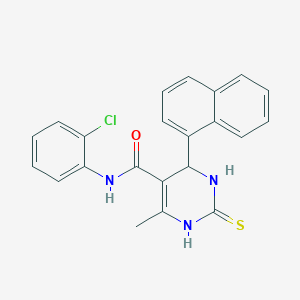 molecular formula C22H18ClN3OS B5070573 N-(2-chlorophenyl)-6-methyl-4-(1-naphthyl)-2-thioxo-1,2,3,4-tetrahydro-5-pyrimidinecarboxamide 
