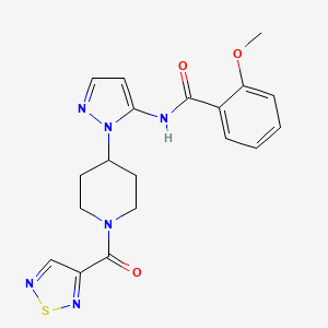 molecular formula C19H20N6O3S B5070597 2-methoxy-N-{1-[1-(1,2,5-thiadiazol-3-ylcarbonyl)-4-piperidinyl]-1H-pyrazol-5-yl}benzamide 