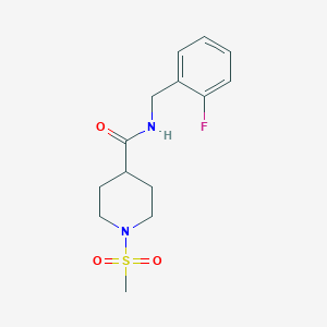 molecular formula C14H19FN2O3S B5070622 N-(2-fluorobenzyl)-1-(methylsulfonyl)-4-piperidinecarboxamide 