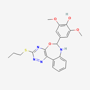 molecular formula C21H22N4O4S B5070631 2,6-dimethoxy-4-[3-(propylthio)-6,7-dihydro[1,2,4]triazino[5,6-d][3,1]benzoxazepin-6-yl]phenol 