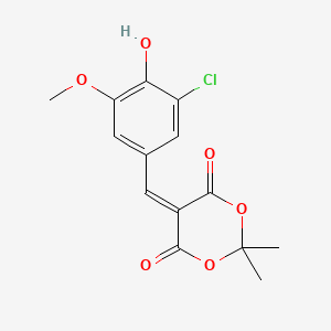 molecular formula C14H13ClO6 B5070651 5-(3-chloro-4-hydroxy-5-methoxybenzylidene)-2,2-dimethyl-1,3-dioxane-4,6-dione 