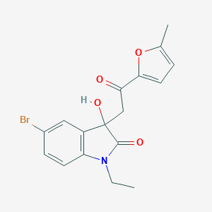 5-bromo-1-ethyl-3-hydroxy-3-[2-(5-methylfuran-2-yl)-2-oxoethyl]-1,3-dihydro-2H-indol-2-one