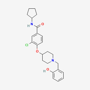 molecular formula C24H29ClN2O3 B5070672 3-chloro-N-cyclopentyl-4-{[1-(2-hydroxybenzyl)-4-piperidinyl]oxy}benzamide 