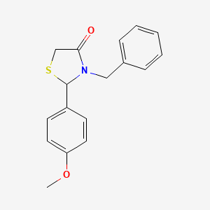 molecular formula C17H17NO2S B5070678 3-benzyl-2-(4-methoxyphenyl)-1,3-thiazolidin-4-one 