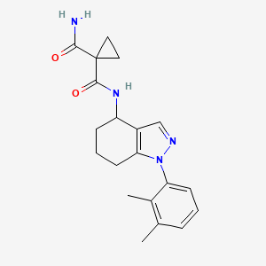 molecular formula C20H24N4O2 B5070683 N~1~-[1-(2,3-dimethylphenyl)-4,5,6,7-tetrahydro-1H-indazol-4-yl]-1,1-cyclopropanedicarboxamide 