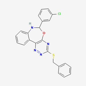 molecular formula C23H17ClN4OS B5070704 3-(benzylthio)-6-(3-chlorophenyl)-6,7-dihydro[1,2,4]triazino[5,6-d][3,1]benzoxazepine 