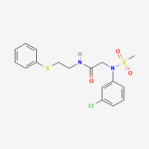 molecular formula C17H19ClN2O3S2 B5070742 N~2~-(3-chlorophenyl)-N~2~-(methylsulfonyl)-N~1~-[2-(phenylthio)ethyl]glycinamide 