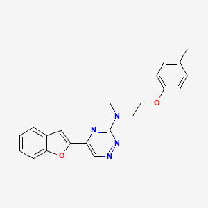 molecular formula C21H20N4O2 B5070752 5-(1-benzofuran-2-yl)-N-methyl-N-[2-(4-methylphenoxy)ethyl]-1,2,4-triazin-3-amine 
