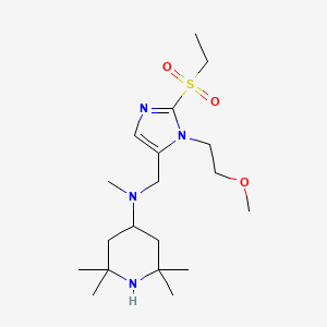 molecular formula C19H36N4O3S B5070760 N-{[2-(ethylsulfonyl)-1-(2-methoxyethyl)-1H-imidazol-5-yl]methyl}-N,2,2,6,6-pentamethyl-4-piperidinamine 