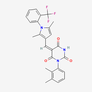 molecular formula C26H22F3N3O3 B5070772 1-(2,3-dimethylphenyl)-5-({2,5-dimethyl-1-[2-(trifluoromethyl)phenyl]-1H-pyrrol-3-yl}methylene)-2,4,6(1H,3H,5H)-pyrimidinetrione 