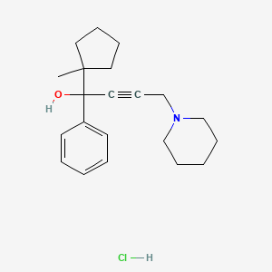 molecular formula C21H30ClNO B5070780 1-(1-methylcyclopentyl)-1-phenyl-4-(1-piperidinyl)-2-butyn-1-ol hydrochloride 