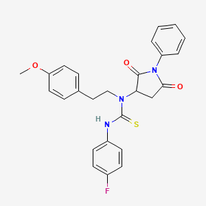 molecular formula C26H24FN3O3S B5070790 N-(2,5-dioxo-1-phenyl-3-pyrrolidinyl)-N'-(4-fluorophenyl)-N-[2-(4-methoxyphenyl)ethyl]thiourea 
