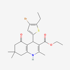 molecular formula C21H26BrNO3S B5070803 ethyl 4-(4-bromo-5-ethyl-2-thienyl)-2,7,7-trimethyl-5-oxo-1,4,5,6,7,8-hexahydro-3-quinolinecarboxylate 