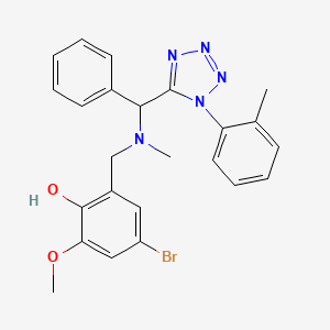 molecular formula C24H24BrN5O2 B5070819 4-bromo-2-methoxy-6-({methyl[[1-(2-methylphenyl)-1H-tetrazol-5-yl](phenyl)methyl]amino}methyl)phenol 