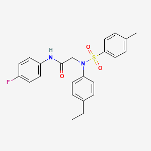 molecular formula C23H23FN2O3S B5070823 N~2~-(4-ethylphenyl)-N~1~-(4-fluorophenyl)-N~2~-[(4-methylphenyl)sulfonyl]glycinamide 