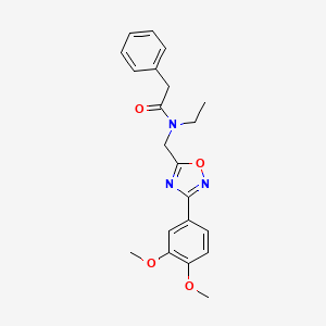 molecular formula C21H23N3O4 B5070827 N-{[3-(3,4-dimethoxyphenyl)-1,2,4-oxadiazol-5-yl]methyl}-N-ethyl-2-phenylacetamide 