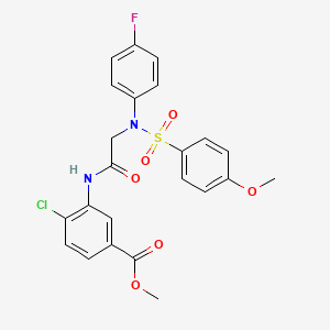 molecular formula C23H20ClFN2O6S B5070842 methyl 4-chloro-3-({N-(4-fluorophenyl)-N-[(4-methoxyphenyl)sulfonyl]glycyl}amino)benzoate 