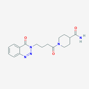 molecular formula C17H21N5O3 B5070891 1-[4-(4-oxo-1,2,3-benzotriazin-3(4H)-yl)butanoyl]-4-piperidinecarboxamide 