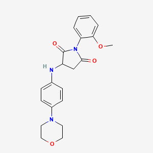 molecular formula C21H23N3O4 B5070909 1-(2-methoxyphenyl)-3-{[4-(4-morpholinyl)phenyl]amino}-2,5-pyrrolidinedione 