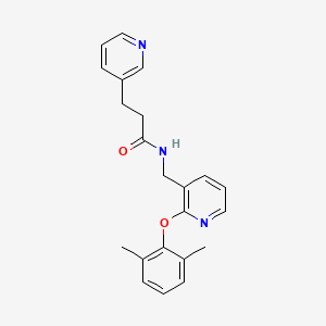 molecular formula C22H23N3O2 B5070914 N-{[2-(2,6-dimethylphenoxy)-3-pyridinyl]methyl}-3-(3-pyridinyl)propanamide 