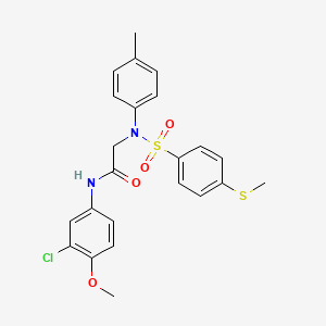 molecular formula C23H23ClN2O4S2 B5070926 N~1~-(3-chloro-4-methoxyphenyl)-N~2~-(4-methylphenyl)-N~2~-{[4-(methylthio)phenyl]sulfonyl}glycinamide 