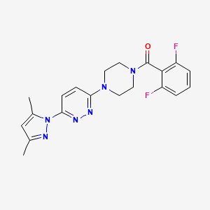 molecular formula C20H20F2N6O B5070931 3-[4-(2,6-difluorobenzoyl)-1-piperazinyl]-6-(3,5-dimethyl-1H-pyrazol-1-yl)pyridazine 