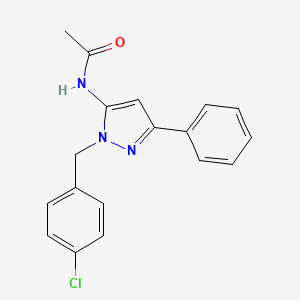 molecular formula C18H16ClN3O B5070935 N-[1-(4-chlorobenzyl)-3-phenyl-1H-pyrazol-5-yl]acetamide 