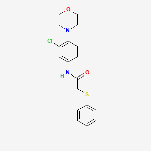 N-[3-chloro-4-(4-morpholinyl)phenyl]-2-[(4-methylphenyl)thio]acetamide