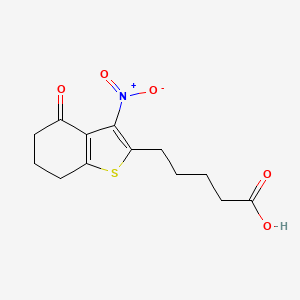 molecular formula C13H15NO5S B5071005 5-(3-nitro-4-oxo-4,5,6,7-tetrahydro-1-benzothien-2-yl)pentanoic acid 
